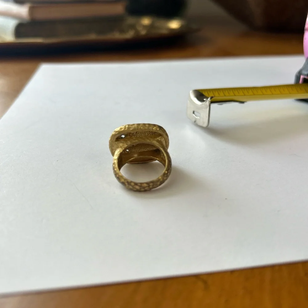 Hammered Gold & Diamond Ring